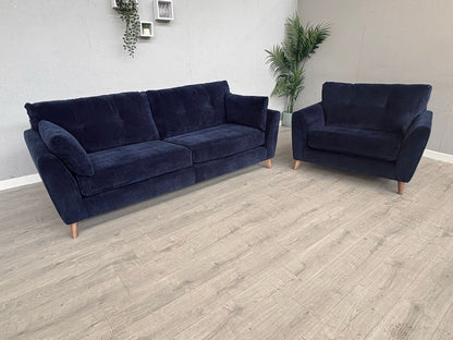 Dunelm - Peyton Grand Fabric 4 Seater Sofa + Love Chair / Armchair  - RRP £2,428