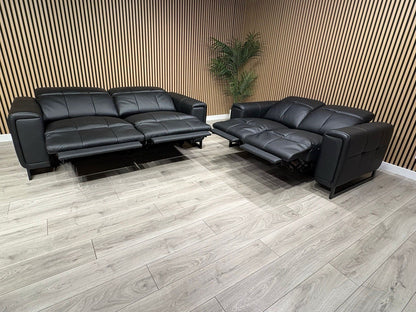MARELLA 3 Seater + 2 Seater Power Recliner Leather Sofa Set RRP £4399