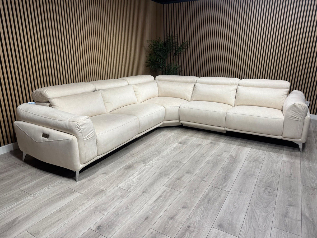 ScS GATTOLINO Fabric Power Recliner Corner Sofa, Manual Head Tilt - RRP £2,999