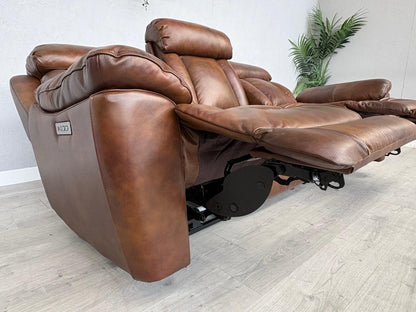 DFS Bravado Leather 3 Seater Sofa, Power Recliners, Fold Down Table - RRP £1,999