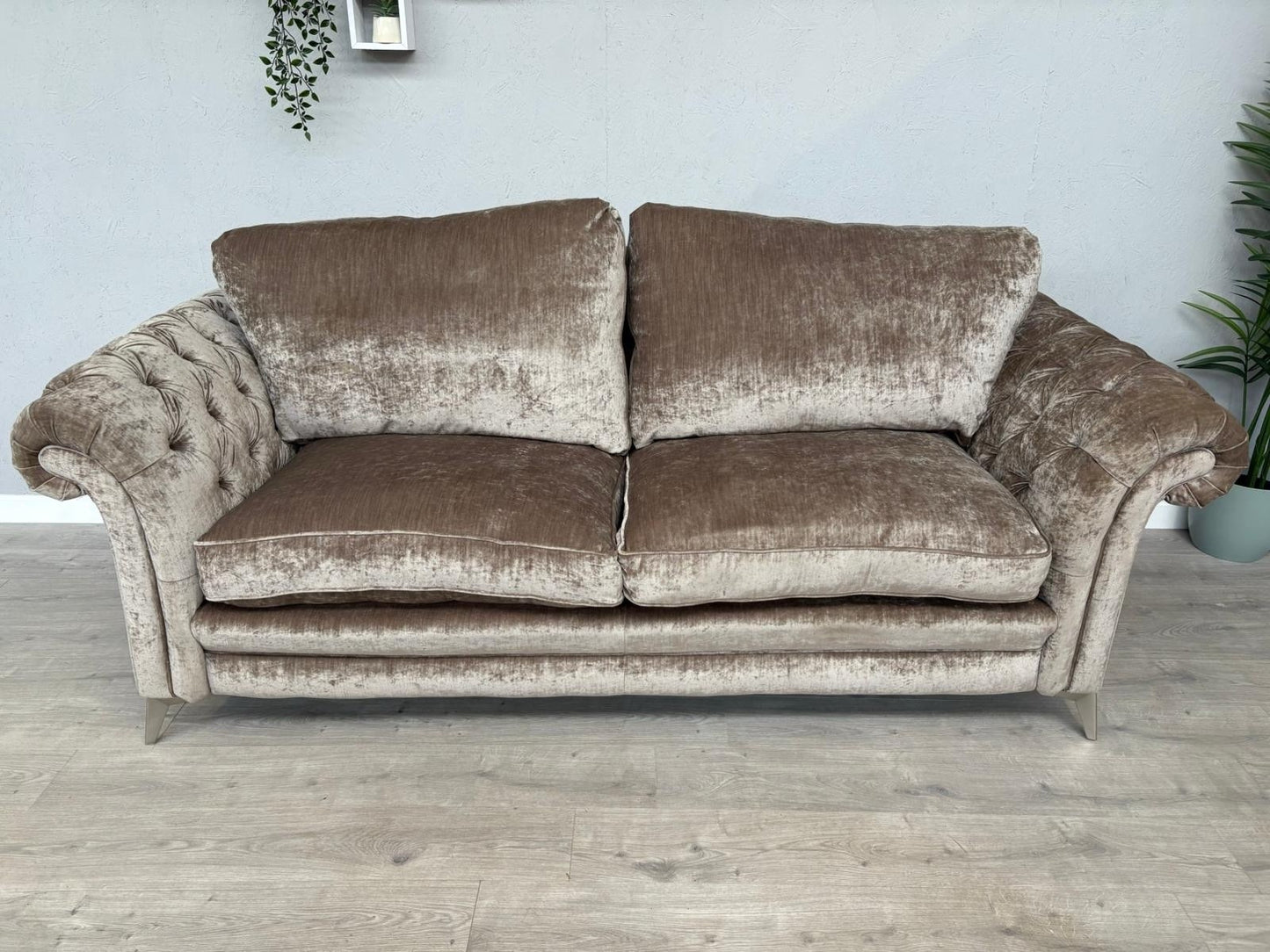 DFS Loch Leven Fabric 3 Seater Chesterfield Sofa - RRP £1499 Ex Display