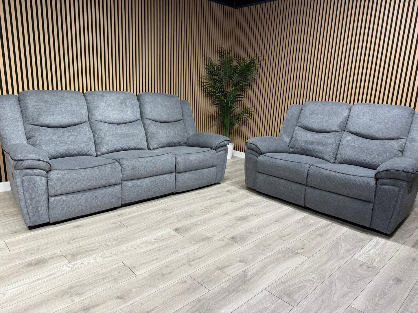 Very Myra 3 Seater Fabric Manual Recliner Sofa Grey