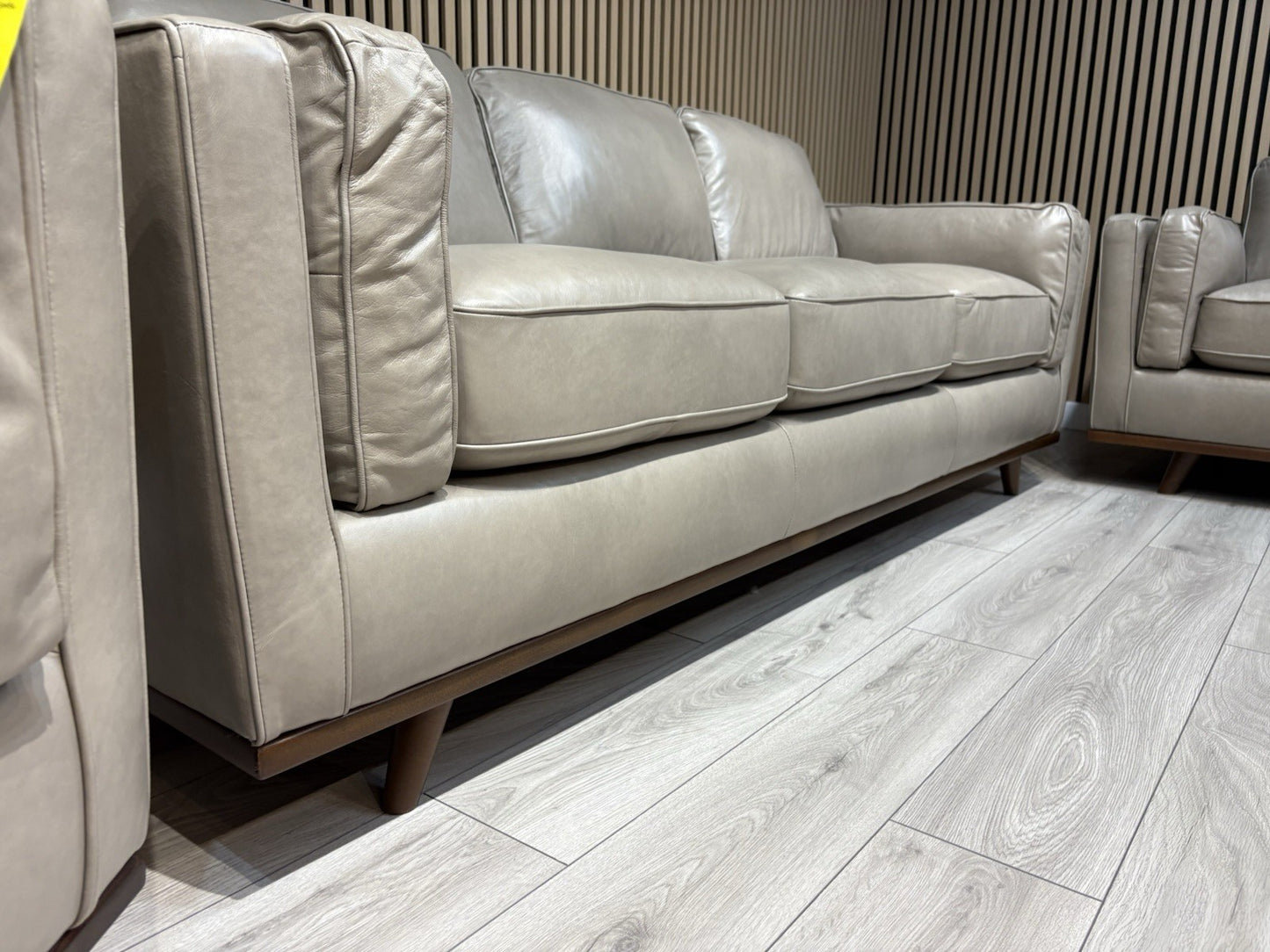John Lewis Sample VALENCIA 3 Seater + 2 Seater + Armchair Leather Sofa Set