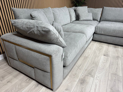 METZ Premium Fabric Large Corner Sofa, Cloud Grey - RRP £3,499