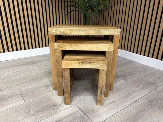 NEXT Sample - Cuba Mango Wood Nest Of 3 Tables - RRP: £395