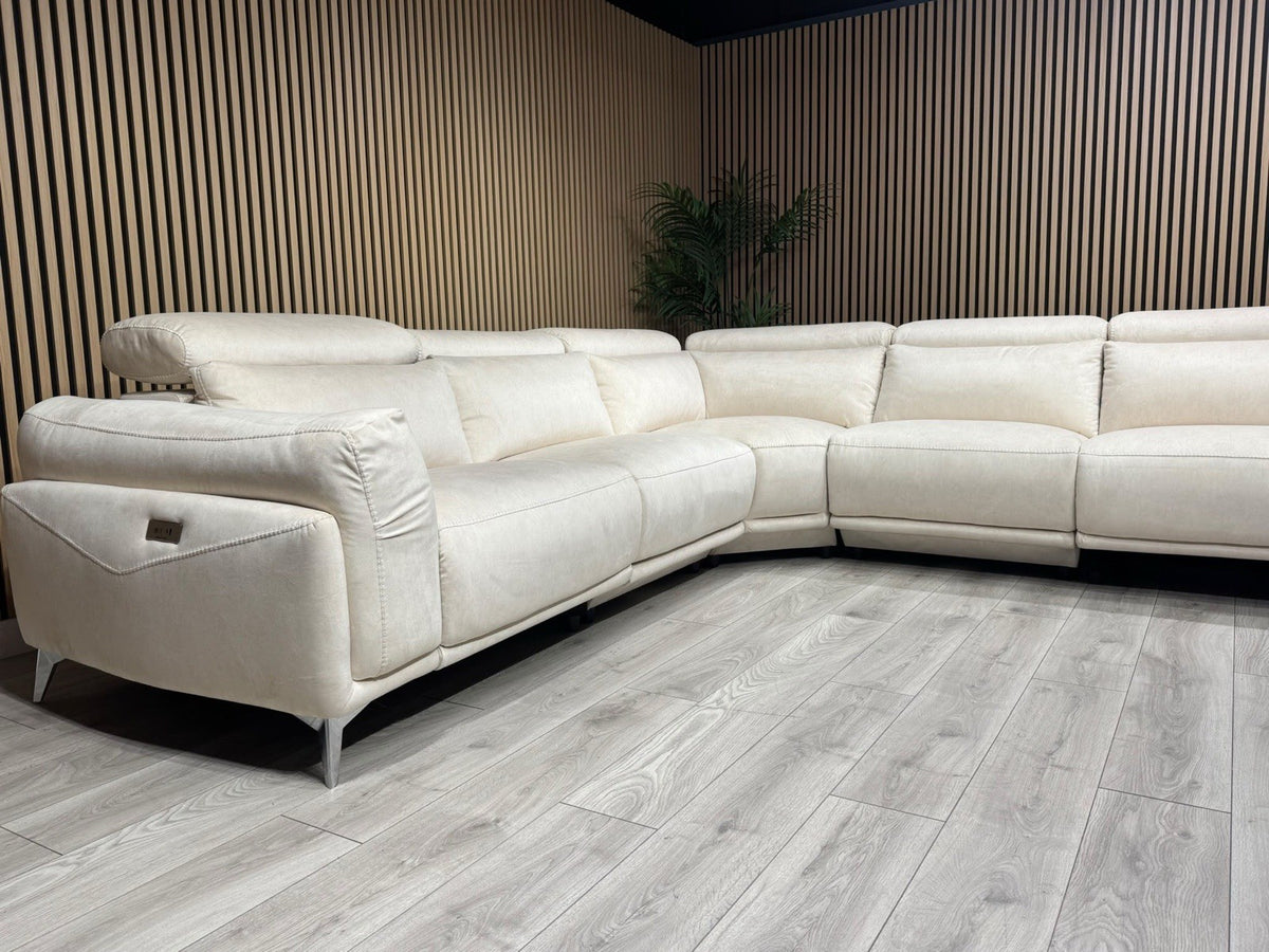 ScS GATTOLINO Fabric Power Recliner Corner Sofa, Manual Head Tilt - RRP £2,999