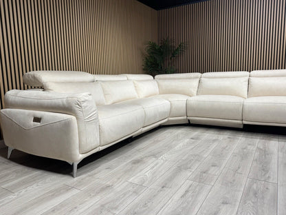 ScS GATTOLINO Fabric Power Recliner Corner Sofa, Manual Head Tilt - RRP £2,999