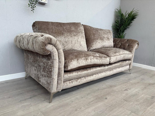 DFS Loch Leven Fabric 3 Seater Chesterfield Sofa - RRP £1499 Ex Display