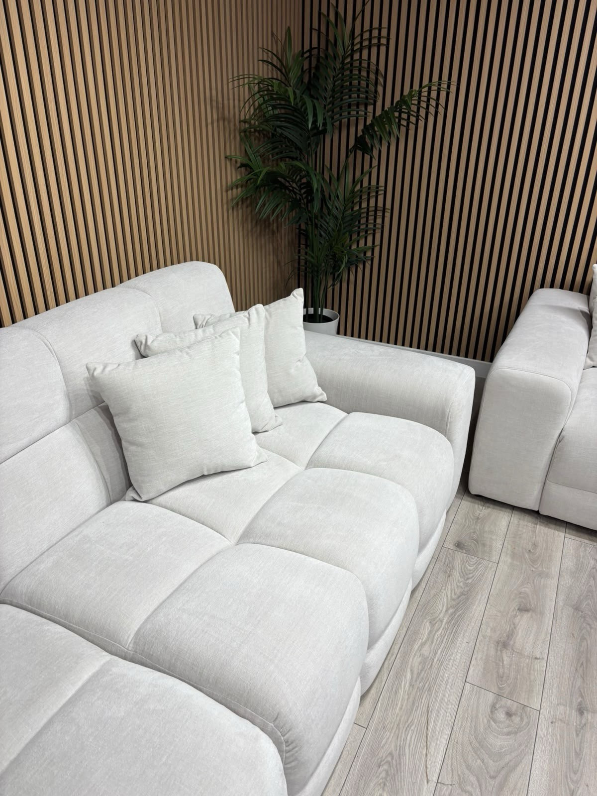 EVE CLOUD Large Fabric 4 Seater Sofa + Armchair, Natural - RRP £2,998