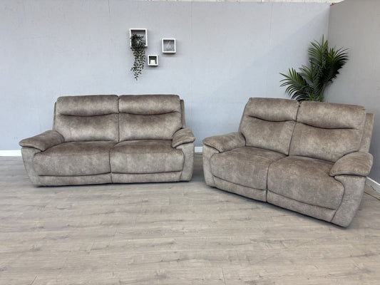Furniture Village SLOANE Fabric 3 + 2 Seater Power Recliner Sofa Set - RRP £1890