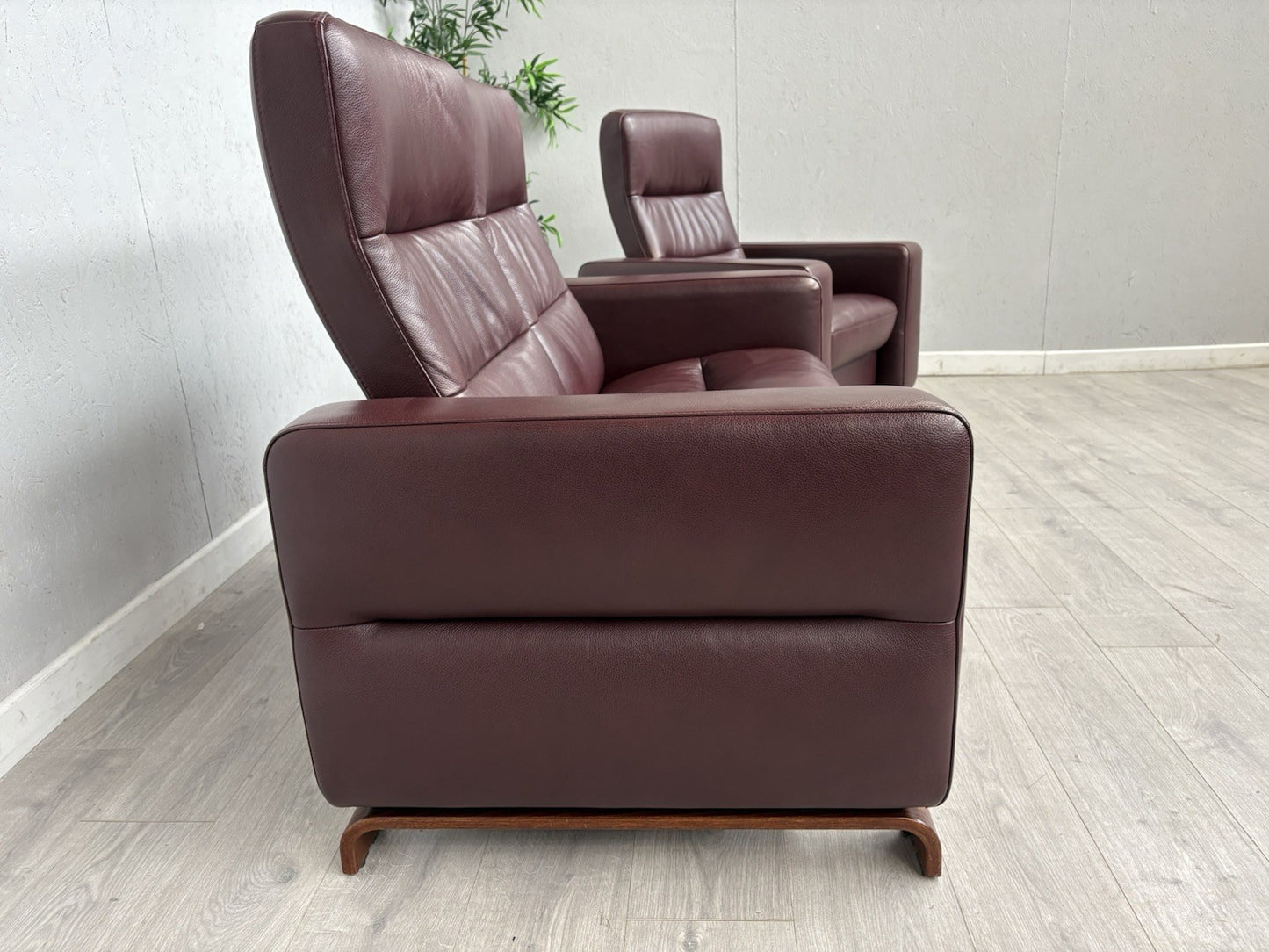 Stressless WAVE Leather High Back 2 Seater Sofa + Armchair  - RRP £4,998