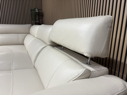 Furniture Village MOET Leather 2 Corner 2 Power Recliner Sofa + Stool RRP £5,390