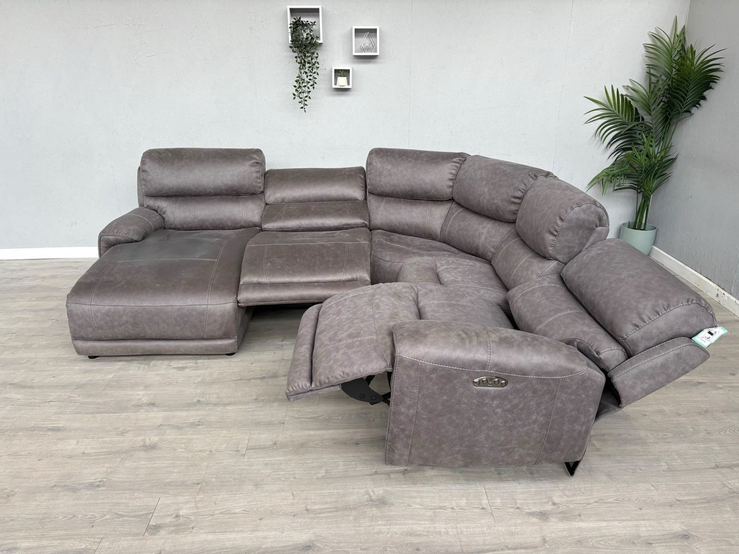 F.V LINK Fabric Corner Chaise Power Sofa, READ DESCRIPTION - RRP £2795