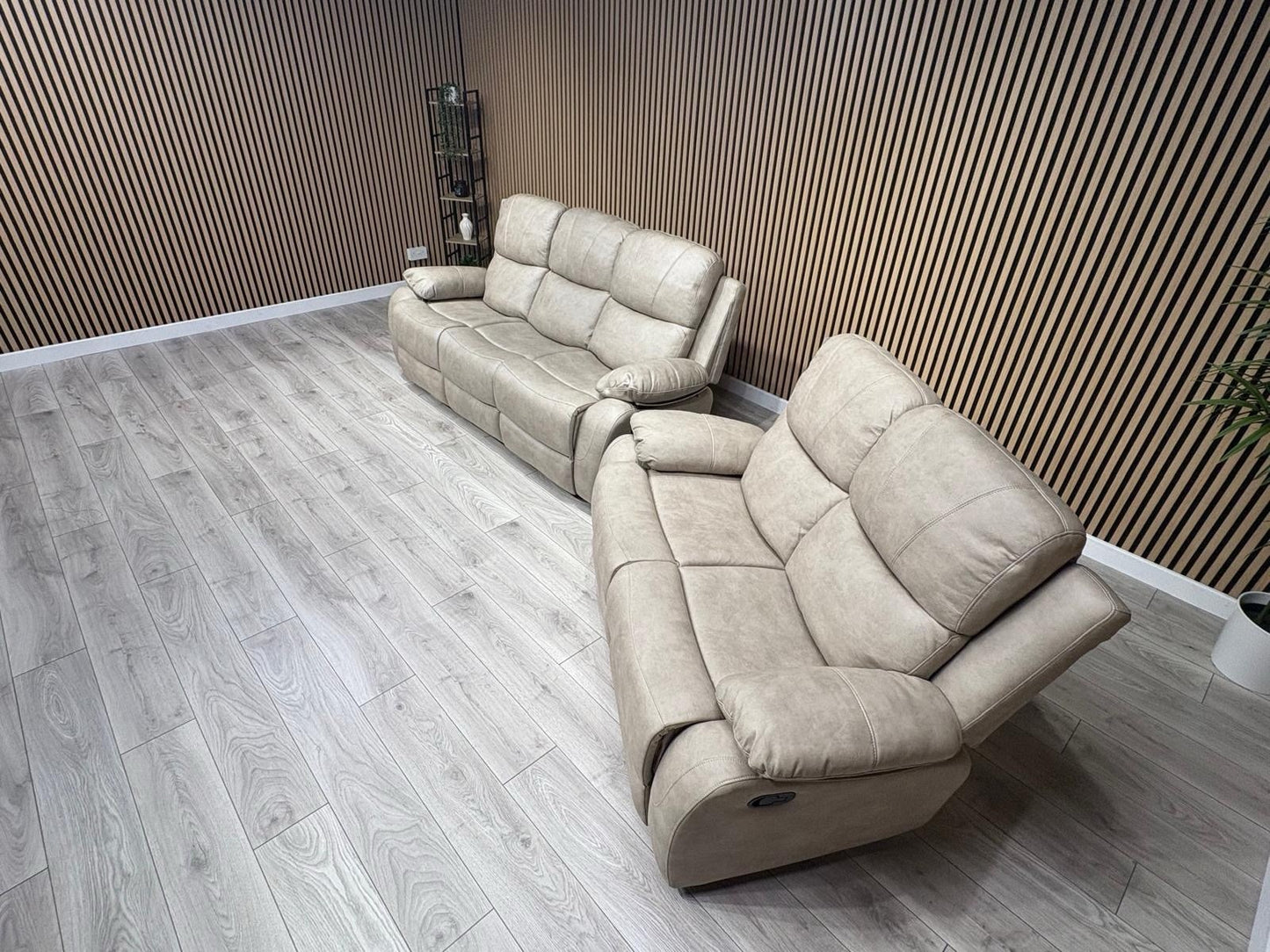 Boston Fabric 3 + 2 Seater Sofa Set, Manual Recliners - RRP £1999