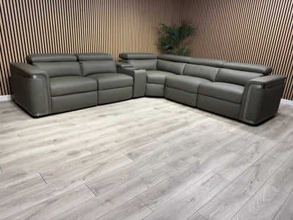Sofology PLAZA style Leather 2c2 Power Recliner Sofa + Console - RRP £4699