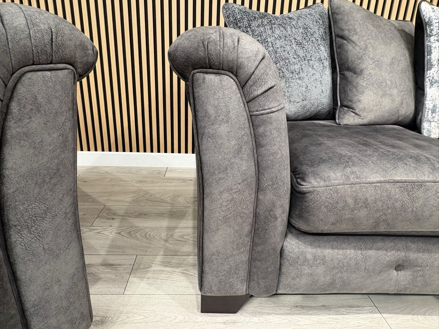 Furniture Village Aura Classic Back RHF Corner Sofa + Love Chair, RRP £4840