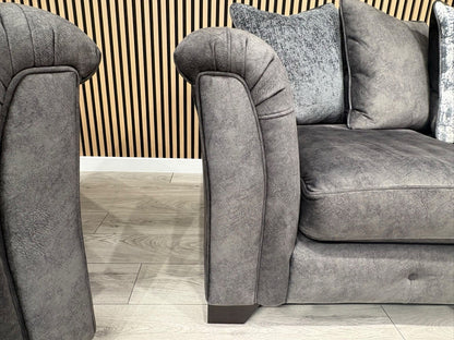 Furniture Village Aura Classic Back RHF Corner Sofa + Love Chair, RRP £4840