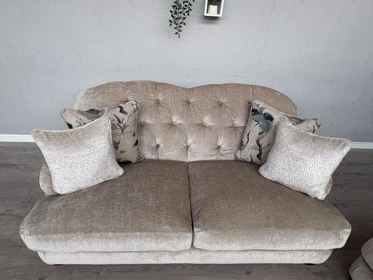 Alexander & James Fabric 3 Seater Button Back Sofa + Love Chair - RRP £3,298