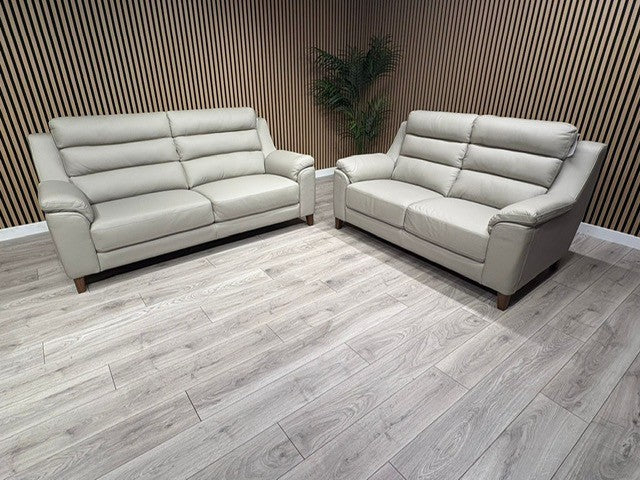 John Lewis Sample BELLA Leather Sofa, Pearl - Different Combinations Available