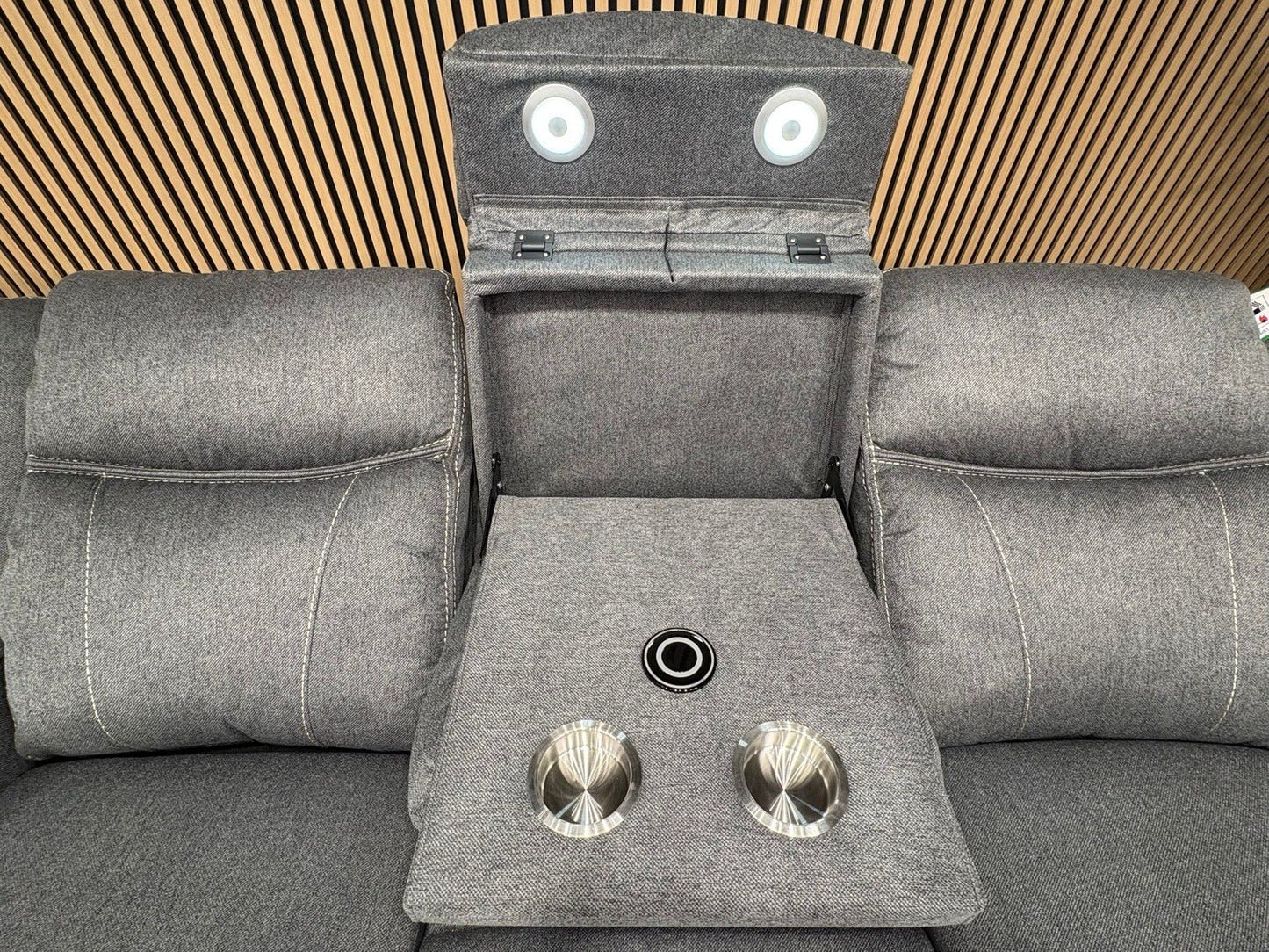 Galaxy Fabric 3 Seater + Armchair, Power Recliner Media Sofa Set - RRP £3190