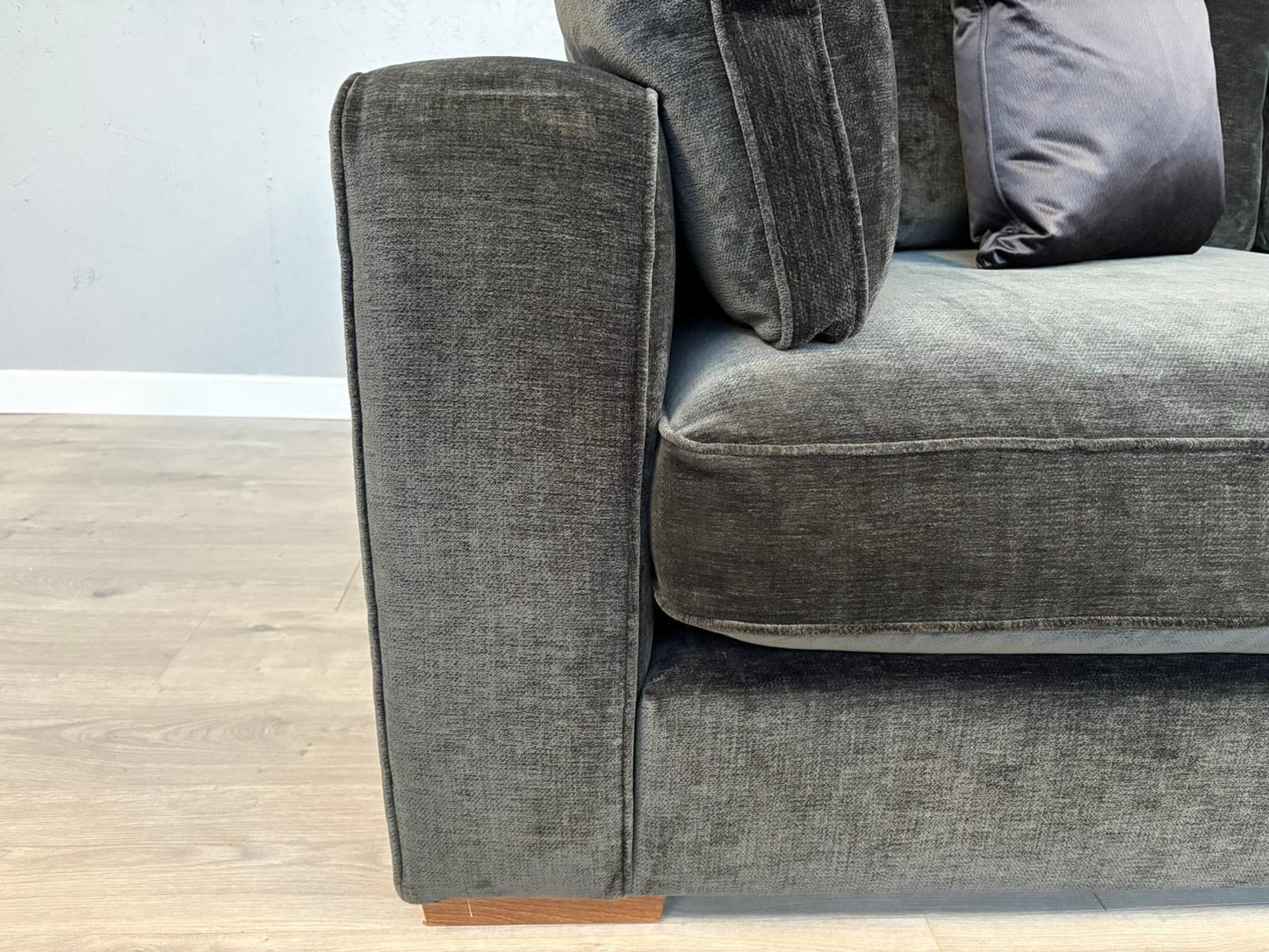 Sofology CAVALLI Fabric 3 Corner 1.5 Sofa + Footstool, Slate  - RRP £5,798