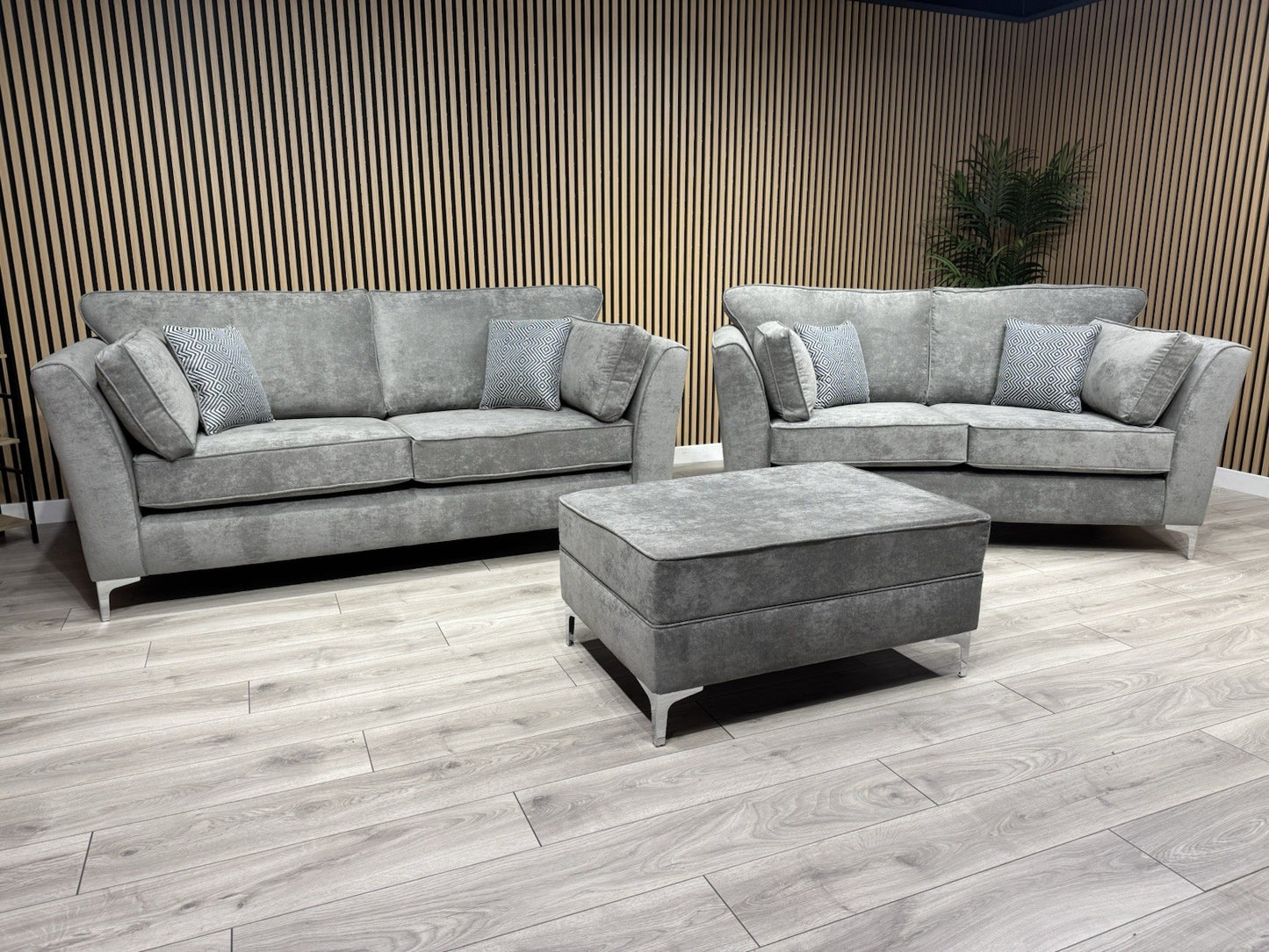 Furniture Village SASHA Fabric 3+2 Seater + Footstool Sofa Set - RRP £3490