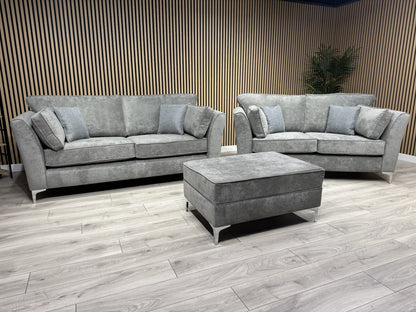 Furniture Village SASHA Fabric 3+2 Seater + Footstool Sofa Set - RRP £3490