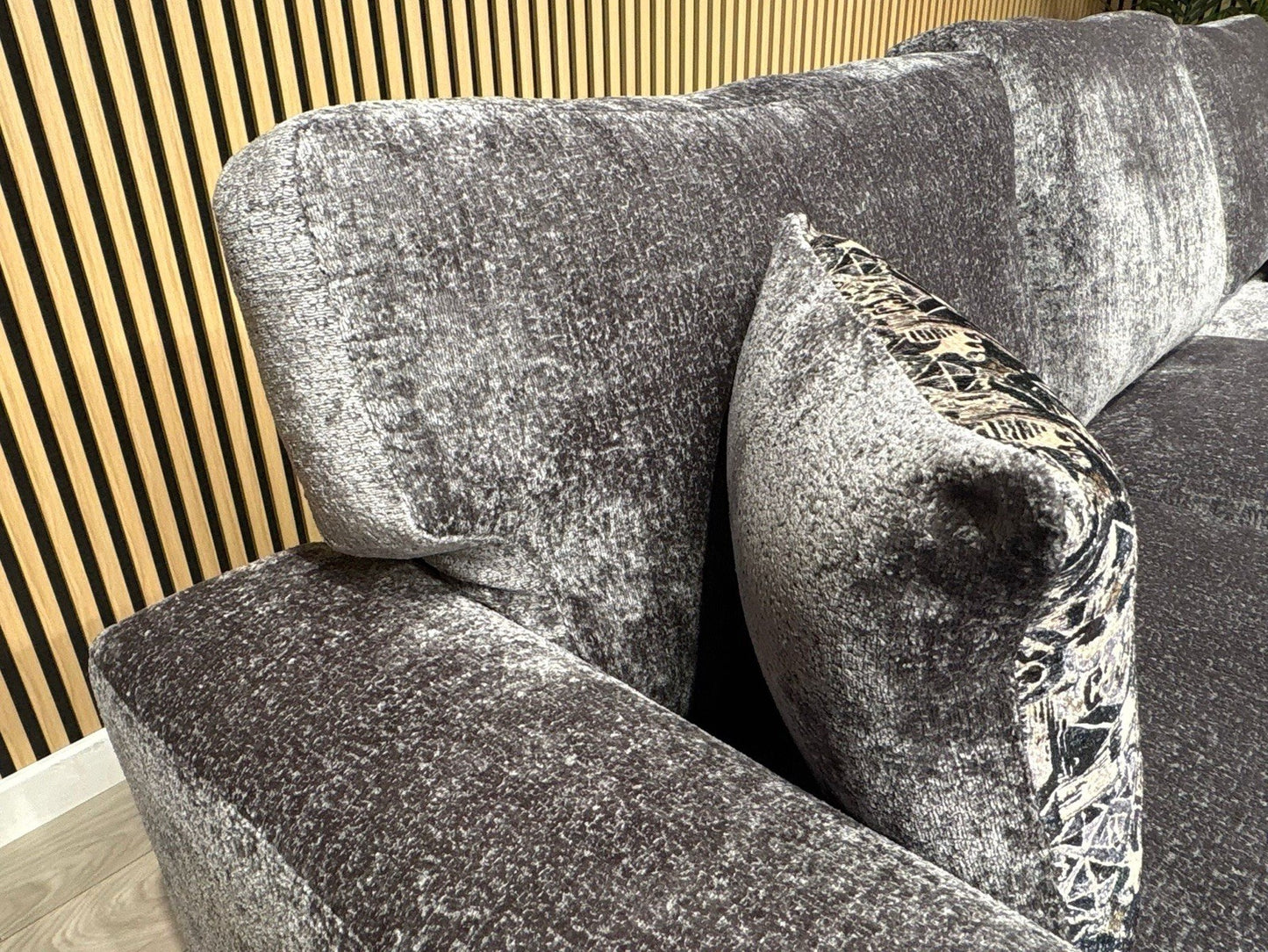 Deluxe Fabric Open End Chaise Corner Sofa + Footstool - RRP £2799