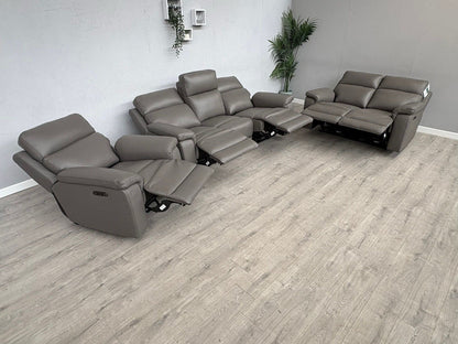 Furniture Village RAVEN Leather 3 + 2 Seater + Armchair Power Recliner Sofa Set