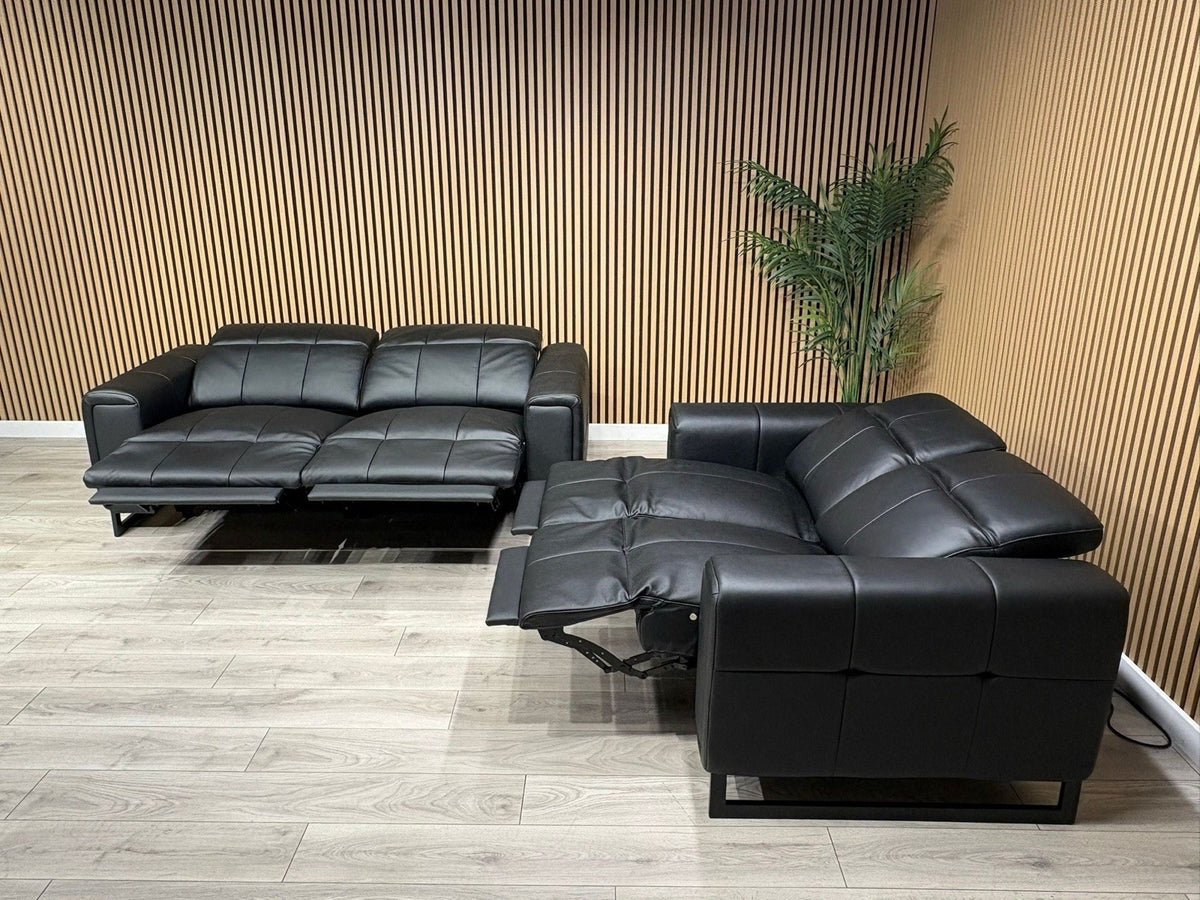 MARELLA 3 Seater + 2 Seater Power Recliner Leather Sofa Set RRP £4399