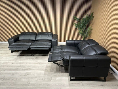 MARELLA 3 Seater + 2 Seater Power Recliner Leather Sofa Set RRP £4399