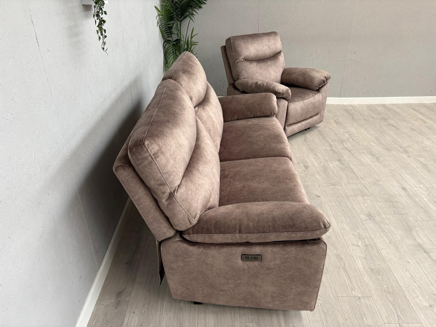 DFS - FAXON Fabric 3 Seater Sofa + Armchair, Power Recliner Sofa Set - RRP £1548