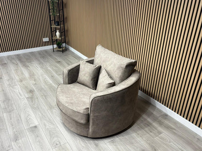 DFS - CHERISHED Style Fabric Swivel Armchair, Formal Back - RRP £949