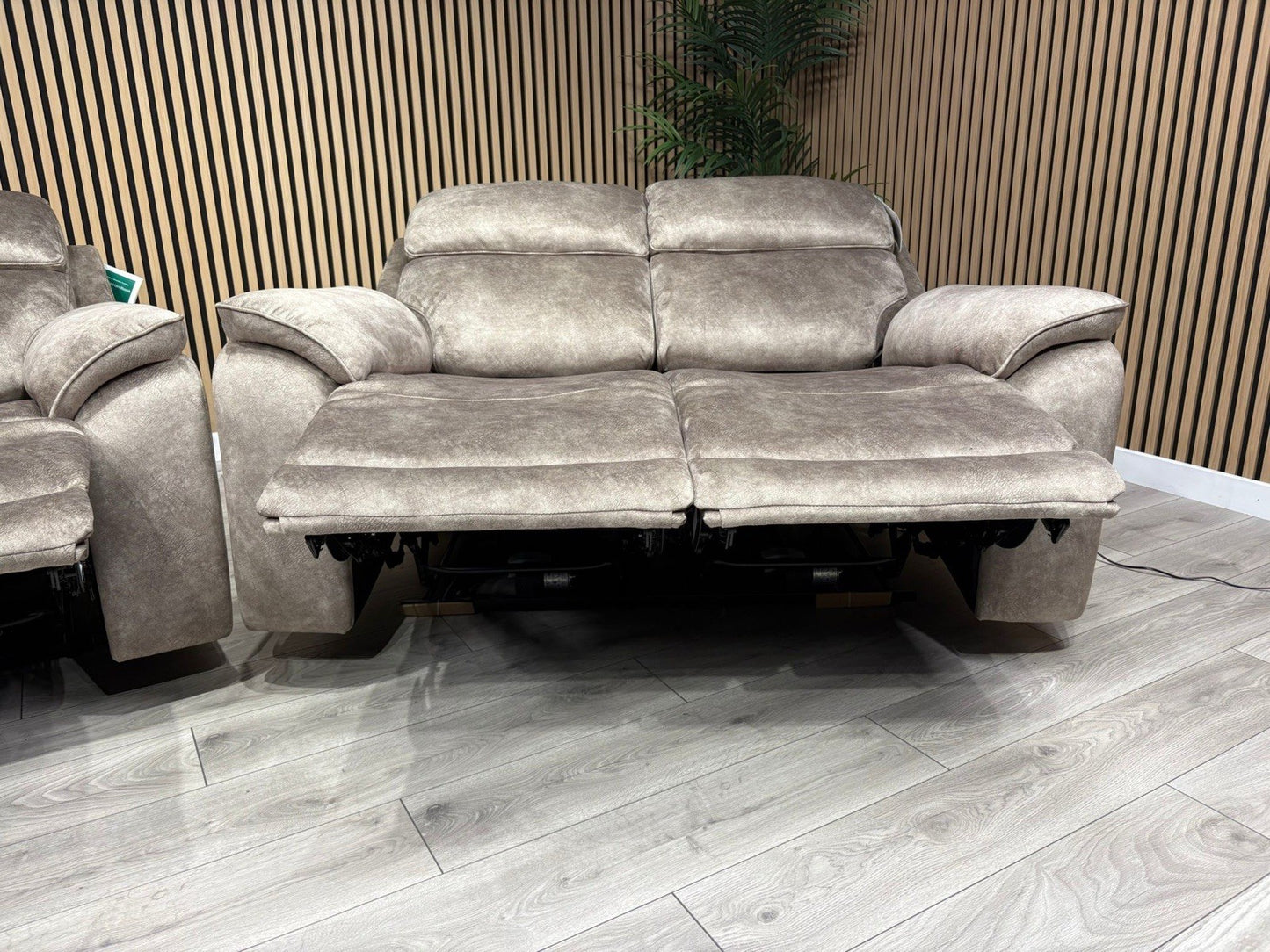 Furniture Village SLOANE Style Fabric 3 + 2 Seater Power Recliner Sofa Set