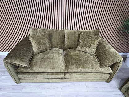 SOLICE Fabric 3 Seater + 2 Seater Sofa Set, Green - RRP £2,498