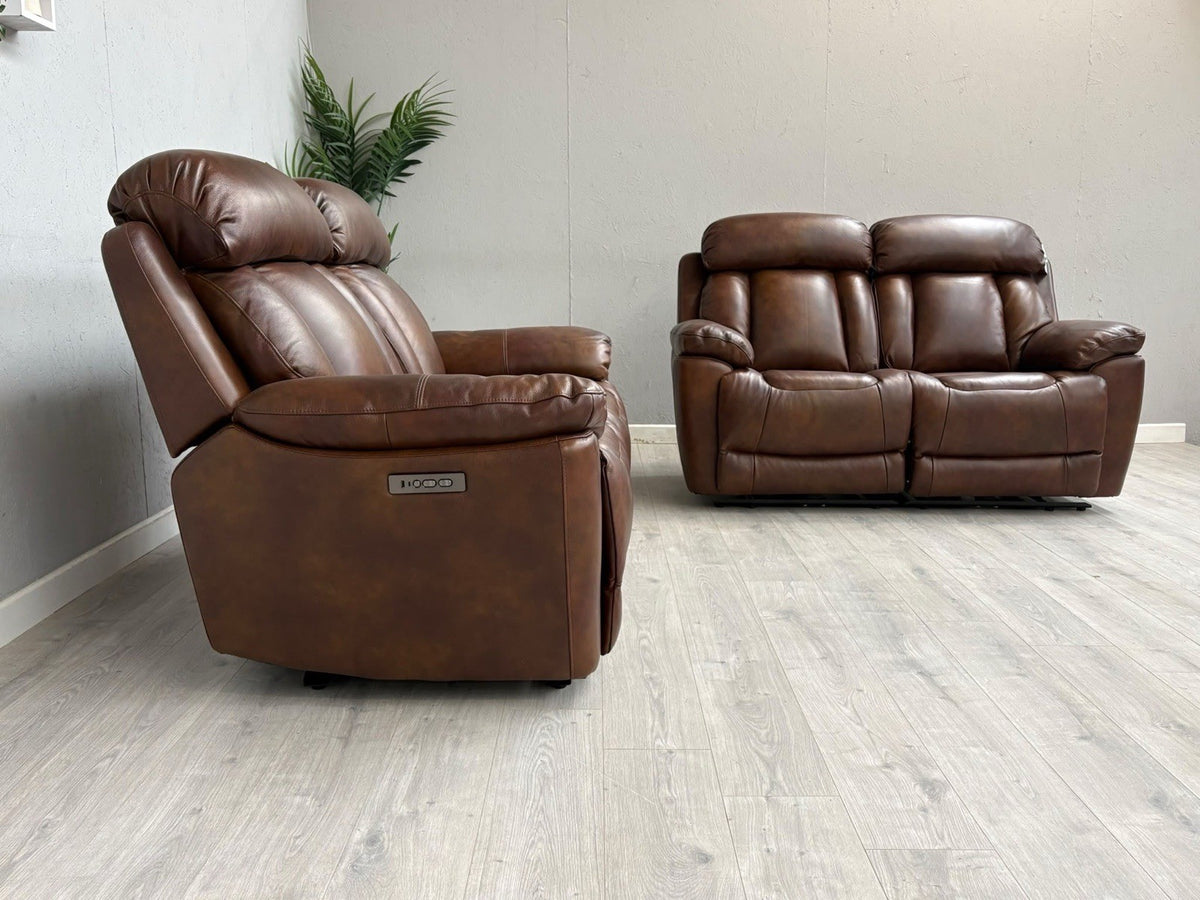 DFS Bravado Leather 2+2 Seater Power Recliner Sofa Set - RRP £3798