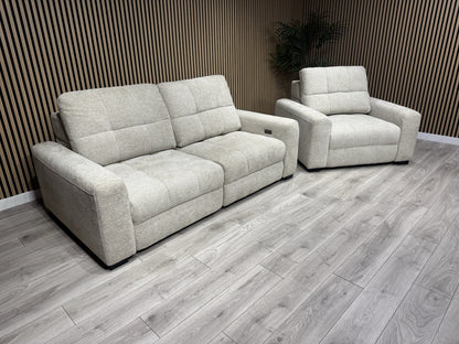 DFS Una 3 Seater Sofa + Love Chair Power Slider Set RRP £2398