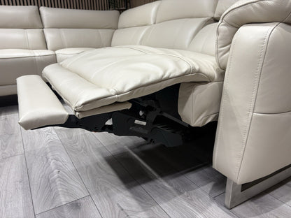 Furniture Village MOET Leather 2 Corner 2 Power Recliner Sofa + Stool RRP £5,390