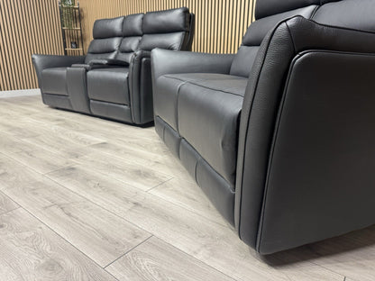SCS  Cleveley Leather 2+2 Seater Power Recliner/Headrests + Console  - RRP £2898