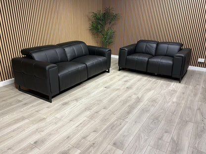 MARELLA 3 Seater + 2 Seater Power Recliner Leather Sofa Set RRP £4399