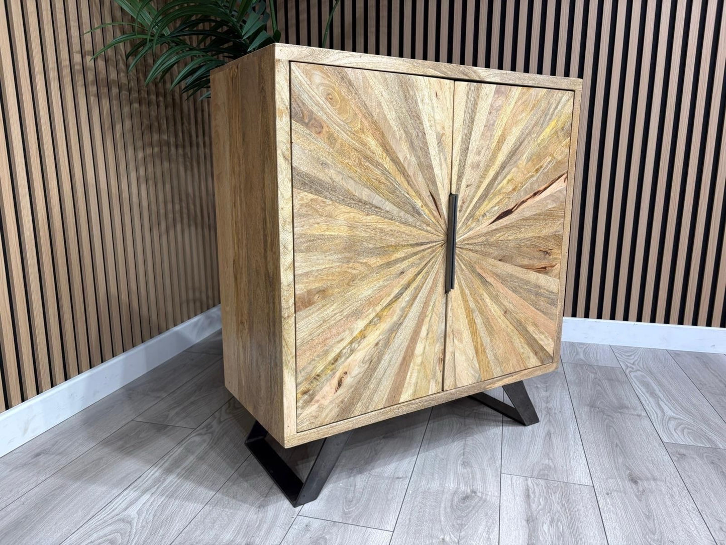 NEXT Sample - Geo Mango Wood Hall Cabinet - RRP: £895