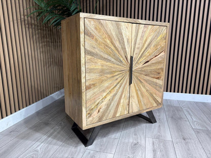 NEXT Sample - Geo Mango Wood Hall Cabinet - RRP: £895