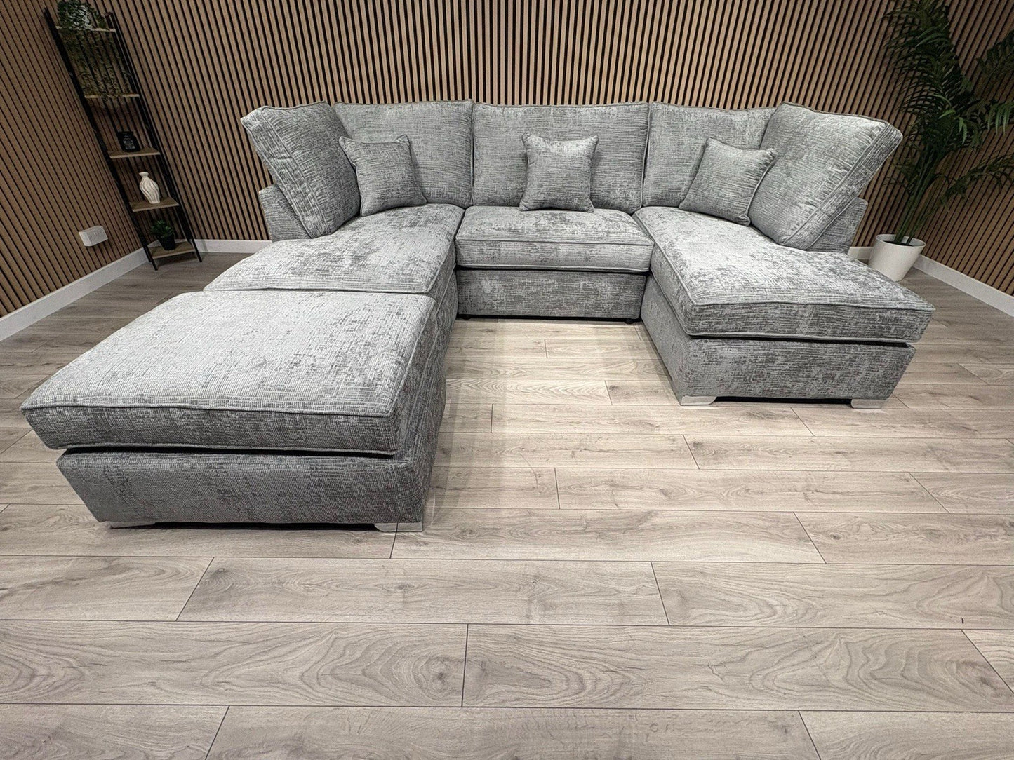 NEXT Premium Fabric U Shaped Corner Chaise Sofa + Footstool - RRP £2599