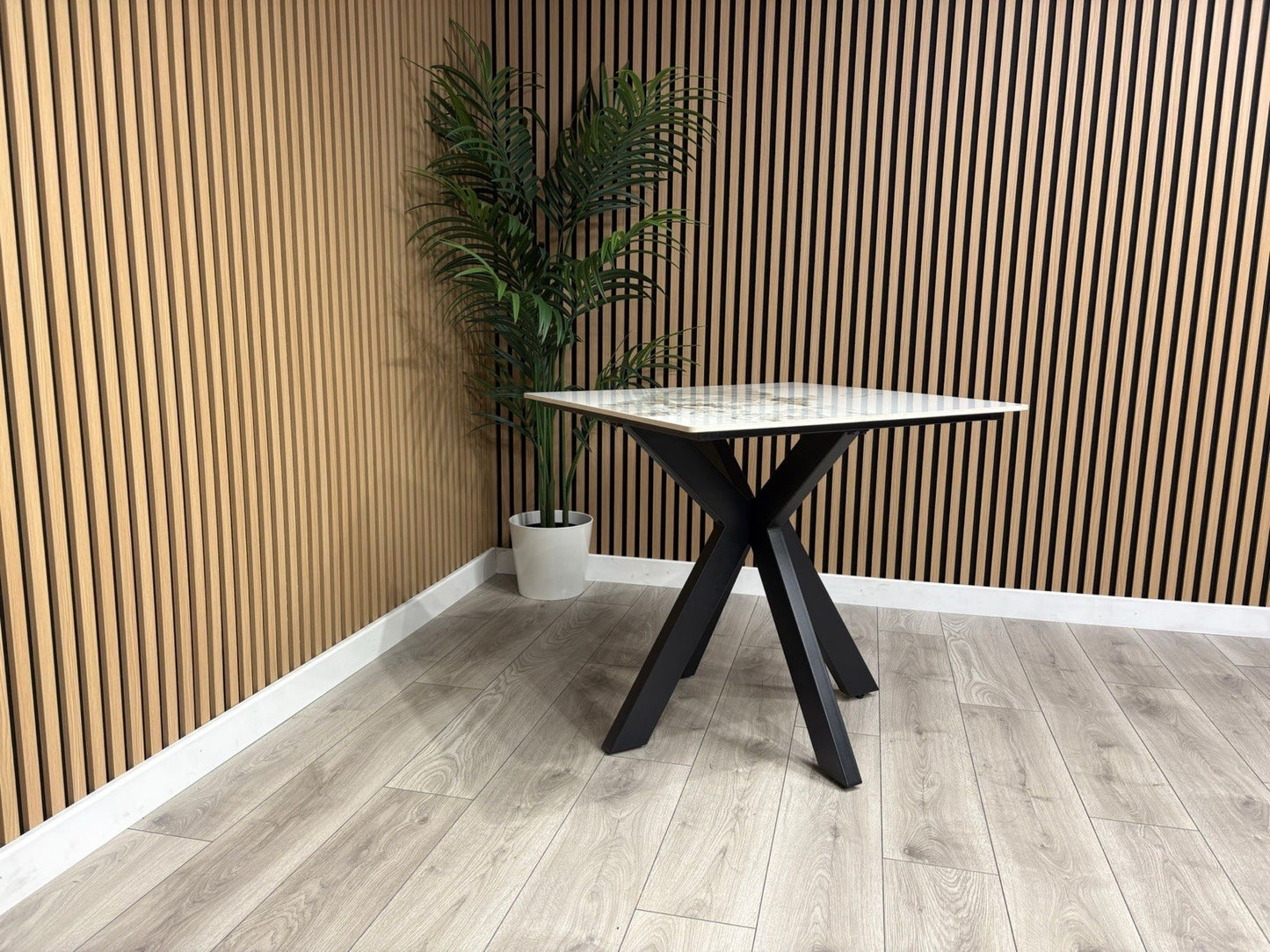 NEXT Sample - Crete Marble Effect Square Dining Table - RRP £699