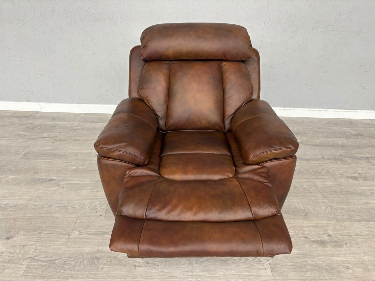DFS Bravado Leather Power Recliner Armchair + Power Headrests - RRP £1,149