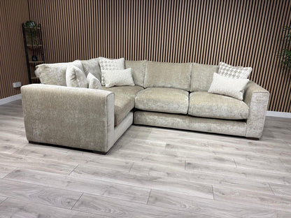 Ashley Manor ADISA Fabric LHF Corner Sofa Set, Pebble - RRP £2,999