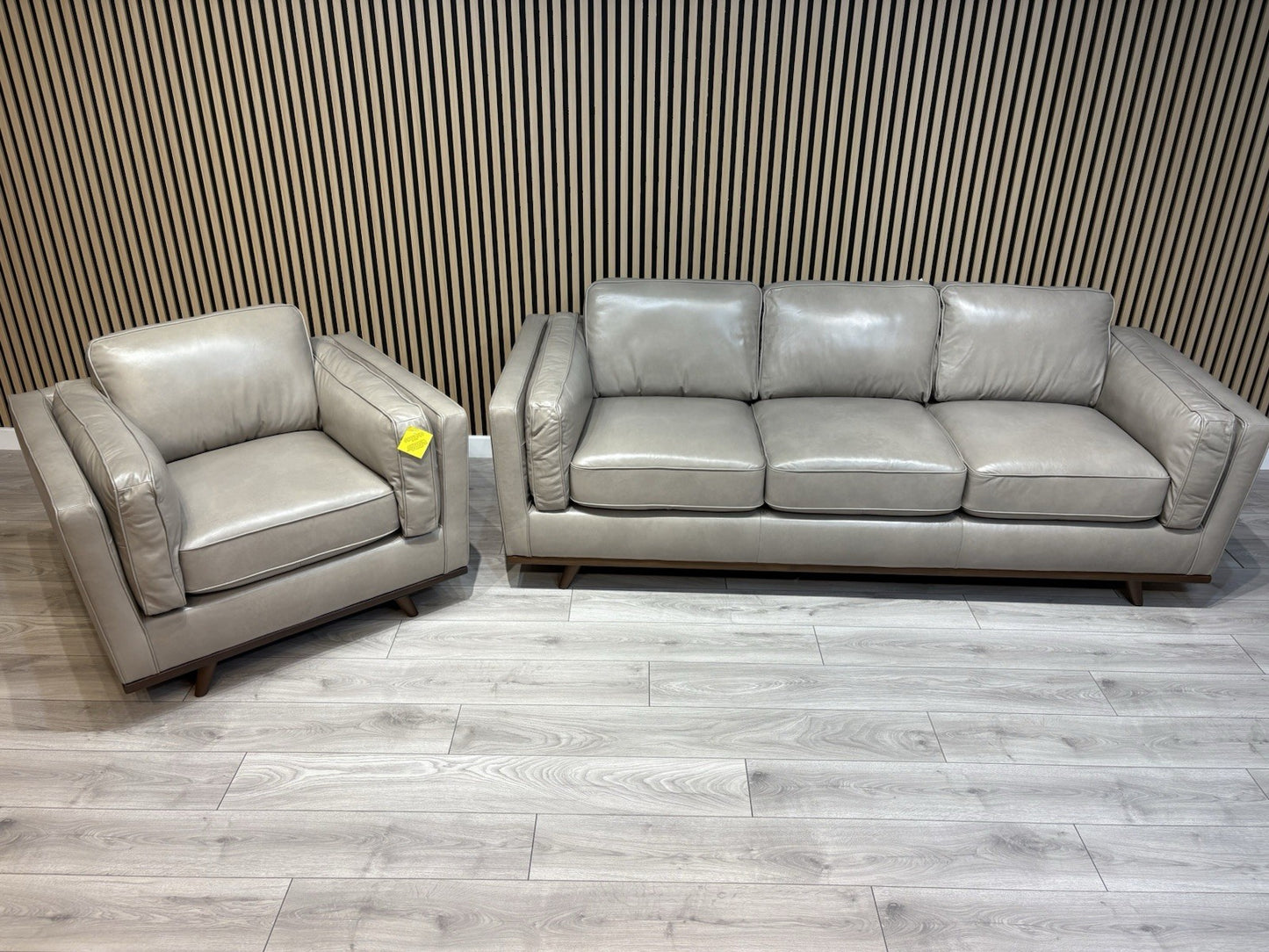 John Lewis Sample VALENCIA 3 Seater + Armchair Leather Sofa Set - RRP £4,198