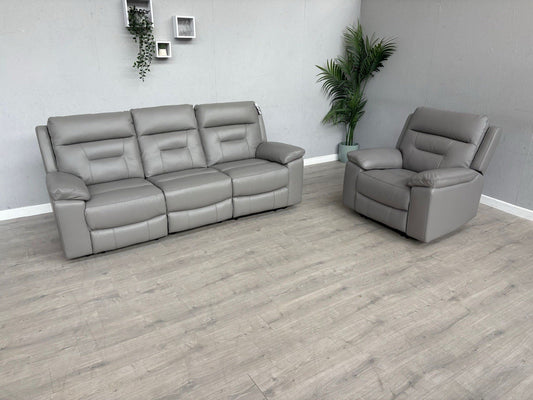 DFS Braylan Leather 3 Seater + Armchair, Power Recliner Sofa Set - RRP £2,248