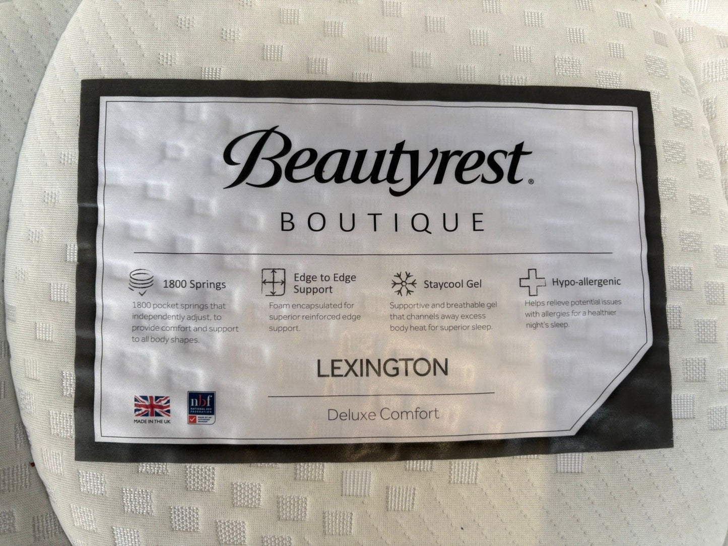 Beautyrest Boutique Lexington 1800 Pocket 5ft Kingsize Mattress - RRP £1,279