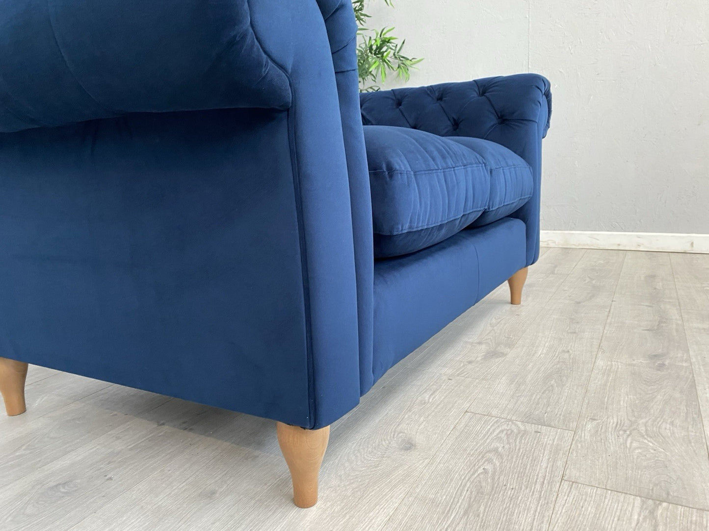 John Lewis - CROMWELL Chesterfield Fabric 2 Seater Sofa, Plush Navy - RRP £1,349